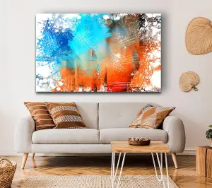 Wire Texture Of Colour Canvas Print Wall Art - Medium 20 x 32 Inches