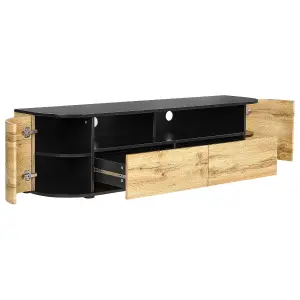 Beliani Rustic TV Stand Light Wood JEROME