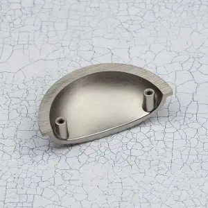 64mm Brushed Nickel Cup Handle Cabinet Cupboard Door Drawer Pull Kitchen Bedroom Bathroom Furniture Replacement Upcycle