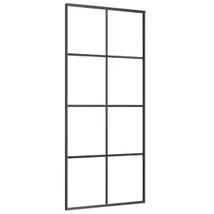 Berkfield Sliding Door with Hardware Set 90x205 cm ESG Glass&Aluminium