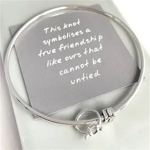 Silver Personalised Friendship Knot Bangle