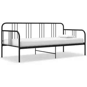 Berkfield Sofa Bed Frame Black Metal 90x200 cm