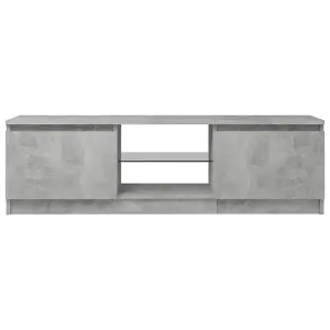 Berkfield TV Cabinet with LED Lights Concrete Grey 120x30x35.5 cm