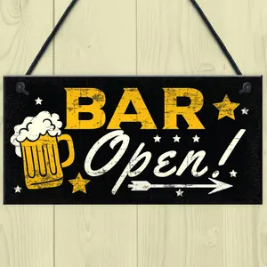 Red Ocean BAR OPEN Sign Vodka Plaque Garden Shed Pub Bar Man Cave Sign Friendship Gift