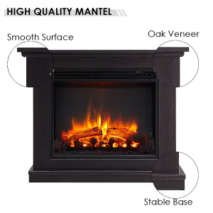 FLAMME Ashbourne Fireplace with 32" surround with 2kW Fireplace Heater Espresso Oak Multiple Colours Available