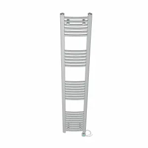 Right Radiators Prefilled Thermostatic Electric Heated Towel Rail Curved Bathroom Ladder Warmer - Chrome 1800x300 mm