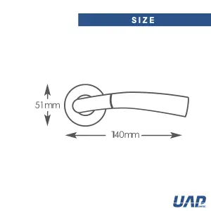 Intelligent Hardware - Internal Door Handle - Pair - Lever on Round Rose - Durham - Polished/Satin Chrome