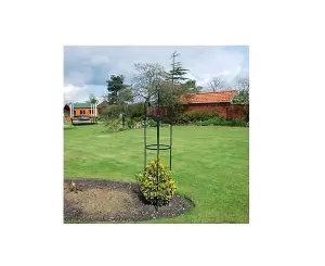 2 x 1.9 Trellis Vines Metal Garden Obelisk - Green