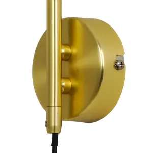 GoodHome Ghlin Industrial Gold effect Plug-in Wall light