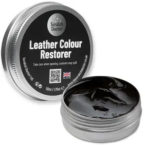 Scratch Doctor Leather Colour Restorer, Recolouring Balm for faded and worn leather 50ml Dark Brown