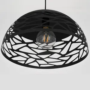 Luminosa Modern Hanging Pendant Black 1 Light , E27