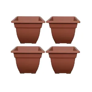 4 x 38cm Square Bell Planter Terracotta