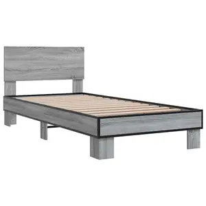 Berkfield Bed Frame without Mattress Grey Sonoma 90x190 cm Single