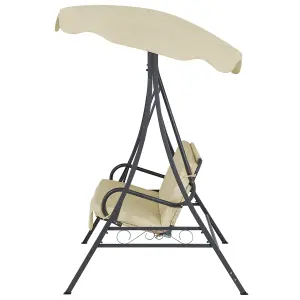 Beliani Traditional Patio Swing GARBO Metal Beige