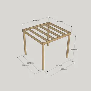 Box Pergola - Wood - L360 x W420 x H270 cm - Light Green