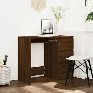 Berkfield Desk Brown Oak 90x45x76 cm Engineered Wood