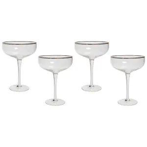 Set of 4 Champagne Saucers TOPAZ Transparent