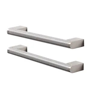 GoodHome Khara Embellished Nickel effect Kitchen Cabinet Bar Handle (L)18.8cm (D)36mm, Pack of 2