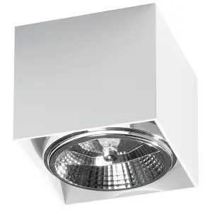 Blake Aluminium White 1 Light Classic Ceiling Light