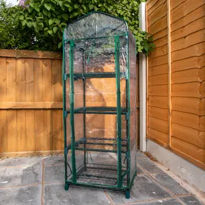 1.30m Outdoor Garden Patio Mini Greenhouse with 4 shelves