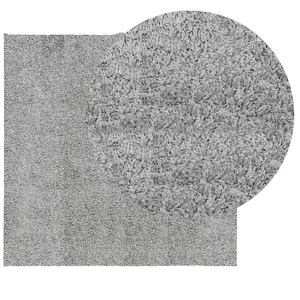 Shaggy Rug PAMPLONA High Pile Modern Grey 240x240 cm