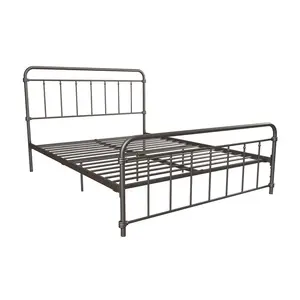 Aanya Bed Frame Classic Steel Grey Performance Velvet / Kingsize (5')