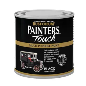 Rust-Oleum Painter's Touch Black Gloss Multi-surface paint, 250ml