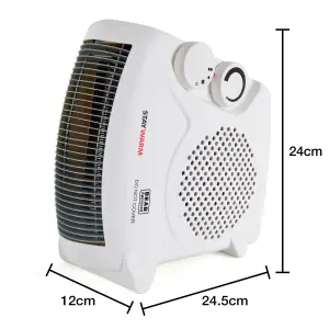 StayWarm 2000w Upright / Flatbed Fan Heater (BEAB Approved) - White