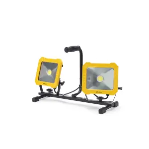 Litecraft Stanley Twin Portable Black 33 Watt LED IP65 Outdoor Work Light