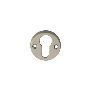 45mm Euro Profile Open Escutcheon 8mm Depth Satin Nickel Keyhole Cover