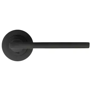 UNO Door Handle Modern Matt Black Lever on Rose Internal Internal Handles + 64mm Latch