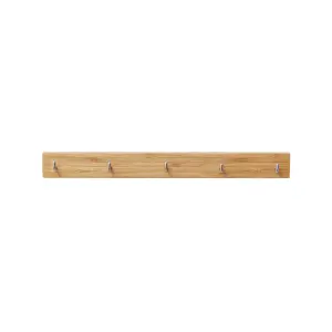 GoodHome Pecel Grey Rubber & wood 5 Hook rail, (L)330mm (H)35mm