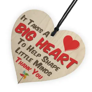 Red Ocean Big Heart Little Minds Thank You Teacher Mentor Tutor Nursery Child Gift Hanging Plaque