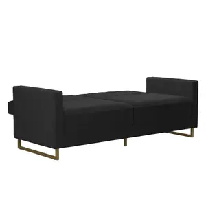 Skylar Sofa Bed in Velvet Black