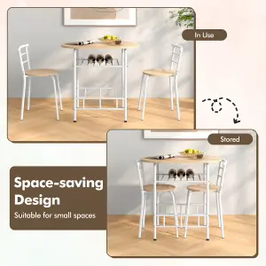 Costway 3-Piece Dining Table Set Kitchen Breakfast Nooks Table and Chairs