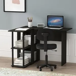 Angulo L-Shape Computer Desk Black / Espresso