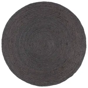 Handmade Rug Jute Round 180 cm Dark Grey