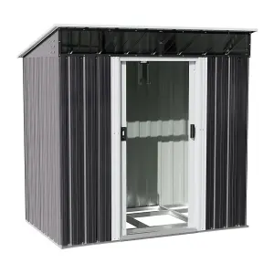 Charcoal Black Galvanized Steel Acrylic Storage Shed Outdoor Shed Slope Roof Double Door