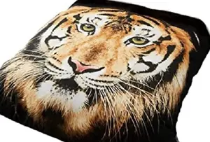 3D Wildlife Tiger Face Printed Warm & Cozy Throws