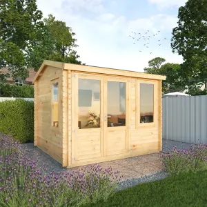 Waltons 3m x 3m Wooden 28mm Home Office Log Cabin Garden Room