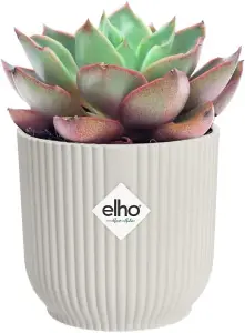 Elho Vibes Fold Mini 7cm Round Silky White Recycled Plastic Plant Pot