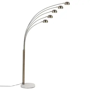 5 Light Metal Floor Lamp Gold FLINDERS