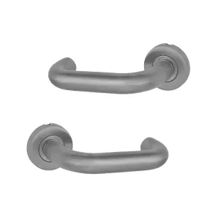 Intelligent Hardware - Internal Door Handle - Pair - Lever on Round Rose - K2 - Polished Stainless Steel