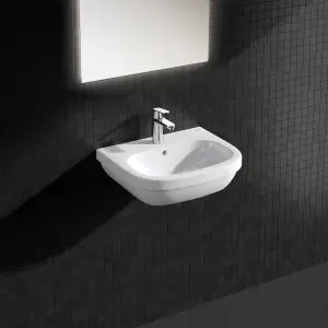 Grohe Euro Gloss Alpine white Round Wall-mounted Cloakroom Basin (W)55cm