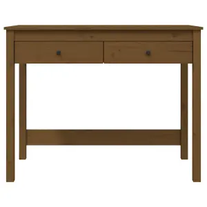 Berkfield Desk with Drawers Honey Brown 100x50x78 cm Solid Wood Pine