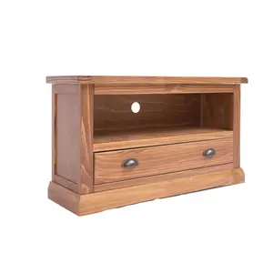 Tirolo Lacquered 1 Drawer TV Cabinet Brass Cup Handle