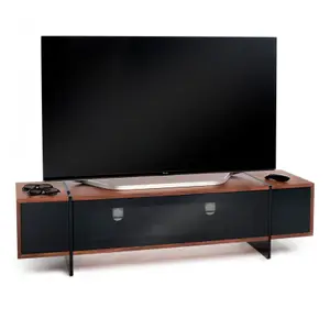 AVF Edge 1.6m TV Stand with Drop Door, for TVs up to 80" - Walnut and Black