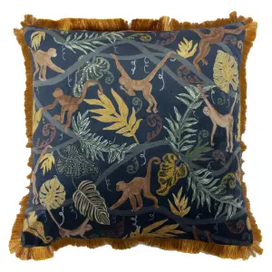 furn. Monkey Forest Jungle Feather Rich Cushion