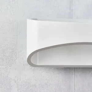 Unique LED Wall Light Warm White Modern Matt White Loop Up & Down Bedside Lamp