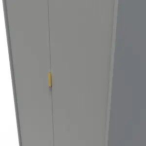 Linear Ready assembled Modern Matt grey Tall Double Wardrobe (H)1970mm (W)740mm (D)530mm